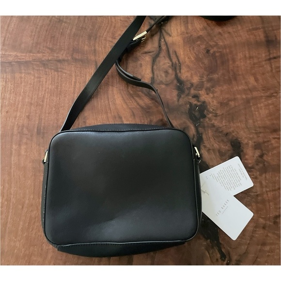 NWT Ted Baker London Black Leather  Karsynn Studded Camera Bag Crossbody Purse‌ - Picture 8 of 11